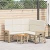 vidaXL Ensemble de canap&eacute;s inclinables de jardin Beige et blanc cr&egrave;me