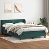 vidaXL Sommier &agrave; lattes de lit et matelas vert fonc&eacute; 140x210cm velours
