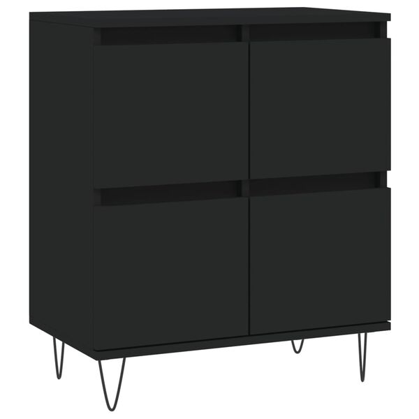 vidaXL Buffet Noir 60x35x70 cm Bois d'ing&eacute;nierie