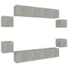 vidaXL Ensemble de meubles TV 8 pcs Gris b&eacute;ton Bois d'ing&eacute;nierie