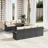 vidaXL Ensemble de canap&eacute; de jardin 8 pcs Noir Poly rotin
