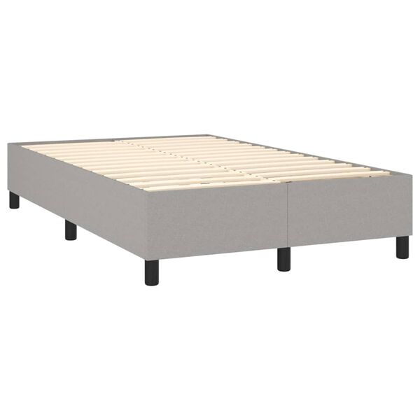 vidaXL Sommier &agrave; lattes de lit avec matelas Gris clair 120x200cm Tissu