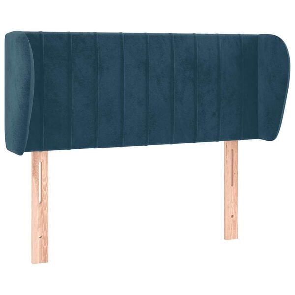 vidaXL T&ecirc;te de lit avec oreilles Bleu fonc&eacute; 83x23x78/88 cm Velours