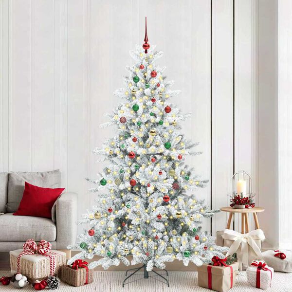 vidaXL Sapin de No&euml;l Artificiel &agrave; Branches Articul&eacute;es Blanc 210 cm PVC