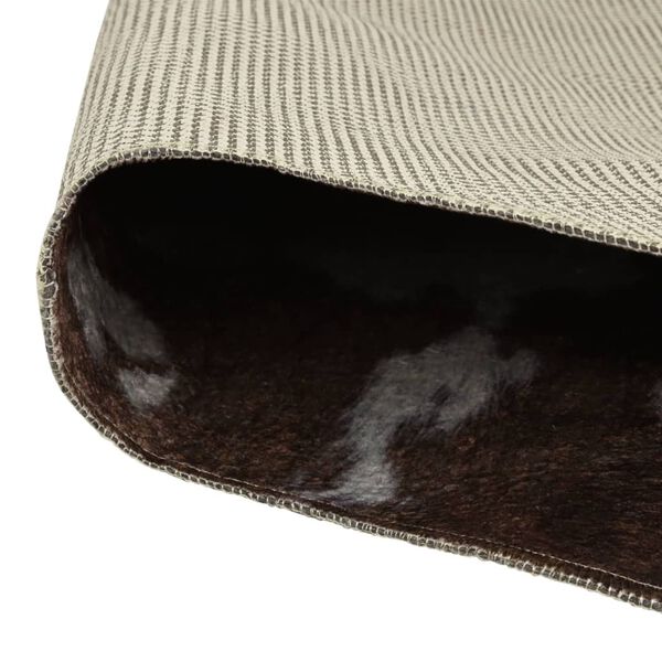 vidaXL Tapis marron et blanc motif vache lavable antidérapant