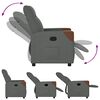 vidaXL Fauteuil inclinable en tissu gris fonc&eacute;
