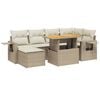 vidaXL Salon de jardin avec coussins 7 pcs beige r&eacute;sine tress&eacute;e