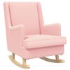 vidaXL Chaise &agrave; bascule Rose 62 x 80 x 85 cm Tissu en laine de mouton