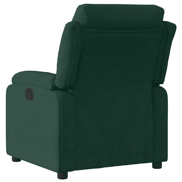 vidaXL Fauteuil inclinable vert foncé velours