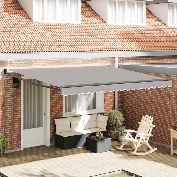 vidaXL Auvent R&eacute;tractable Gris clair 400 &times; 300 cm