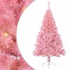 vidaXL Sapin de No&euml;l artificiel pr&eacute;-&eacute;clair&eacute; Rose 120 cm PVC