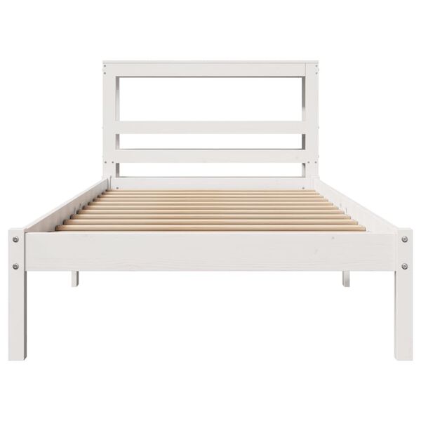 vidaXL Cadre de lit sans matelas blanc 75x190 cm bois de pin massif