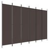 vidaXL Cloison de s&eacute;paration 6 panneaux Marron 300x200 cm Tissu