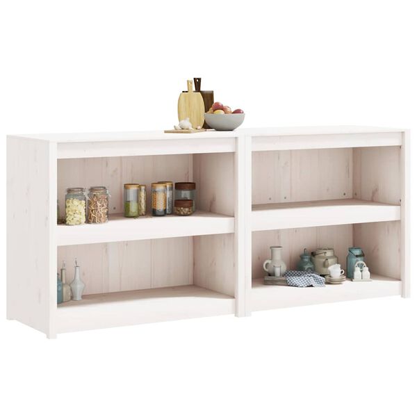 vidaXL Armoires de cuisine d'ext&eacute;rieur 2 pcs blanc bois de pin massif
