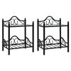 vidaXL Tables de chevet 2 pcs Acier et verre tremp&eacute; 45x30,5x60 cm Noir