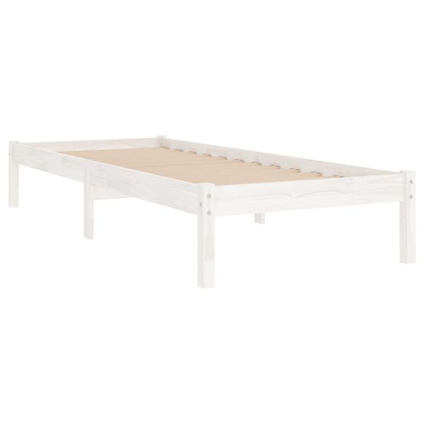vidaXL Cadre de lit sans matelas blanc bois massif