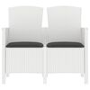 vidaXL Banc de jardin 2 places avec coussins Rotin PP Blanc