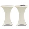 vidaXL Housses élastiques de table Ø 80 cm Crème 4 pcs