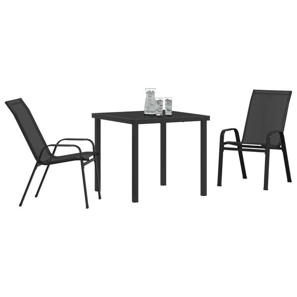 vidaXL Ensemble de salle à manger pour jardin 5 pcs Noir