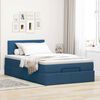 vidaXL Lit ottoman avec matelas et LED bleu 120x190 cm tissu