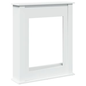 VidaXL Cadre de chemin&eacute;e blanc 75x20x87,5 cm bois d'ing&eacute;nierie
