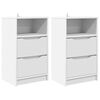 vidaXL Tables de chevet 2 pc Blanc 40 x 30 x 467 cm Bois d'ing&eacute;nierie