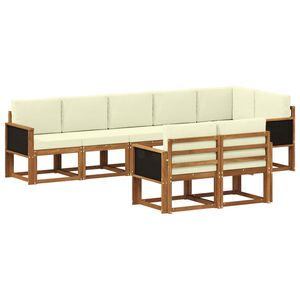 vidaXL Ensemble de canap&eacute;s d'ext&eacute;rieur 8 pcs Naturel et Cr&egrave;me
