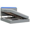 vidaXL Lit de rangement LED avec matelas Gris clair 140 x 200 cm Tissu
