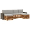 vidaXL Ensemble de canap&eacute;s d'ext&eacute;rieur 6 pc Naturel et gris clair