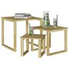 vidaXL table 3 pcs Naturel Pin&egrave;de impr&eacute;gn&eacute;e