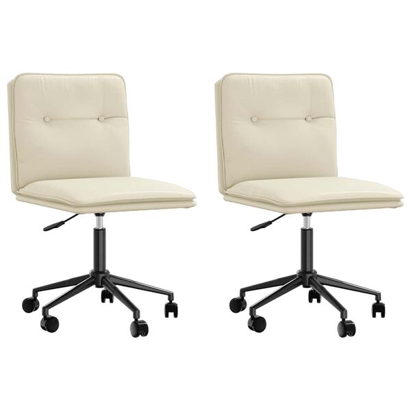 vidaXL Chaises à manger lot de 2 crème similicuir