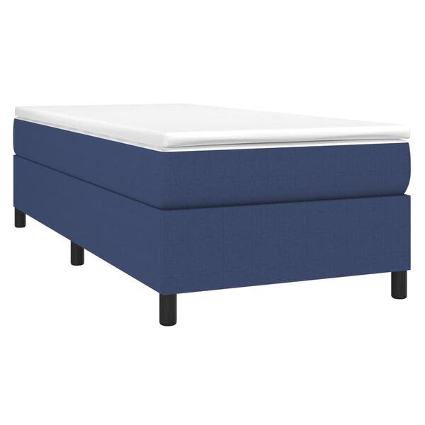 vidaXL Sommier &agrave; lattes de lit avec matelas Bleu 100x200 cm Tissu