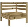vidaXL Canap&eacute; d'angle de jardin avec coussins bois de pin impr&eacute;gn&eacute;