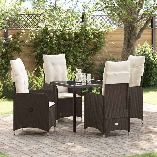 vidaXL Ensemble de salle à manger pour jardin 5 pcs Marron Poly rotin