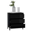 vidaXL Buffet Noir brillant 60x35x69 cm Bois d&rsquo;ing&eacute;nierie