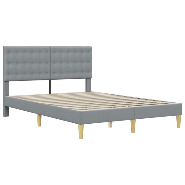 vidaXL Cadre de lit avec matelas Gris clair 120 x 190 cm tissu