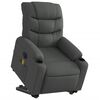 vidaXL Fauteuil inclinable de massage &eacute;lectrique Gris fonc&eacute; Tissu
