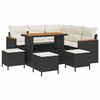 vidaXL Ensemble de canap&eacute; de jardin 9 pc Noir polyrotin