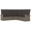 vidaXL Canap&eacute; d'angle inclinable avec coussins gris r&eacute;sine tress&eacute;e