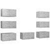 vidaXL Meubles TV 7 pcs Gris b&eacute;ton 30,5x30x60 cm Bois d'ing&eacute;nierie