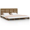 vidaXL Cadre de lit sans matelas marron miel 150x200cm bois pin massif