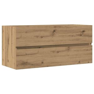vidaXL Armoire lavabo ch&ecirc;ne artisanal 100x38,5x45 cm bois d'ing&eacute;nierie