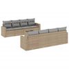 vidaXL Salon de jardin avec coussins 9 pcs beige r&eacute;sine tress&eacute;e