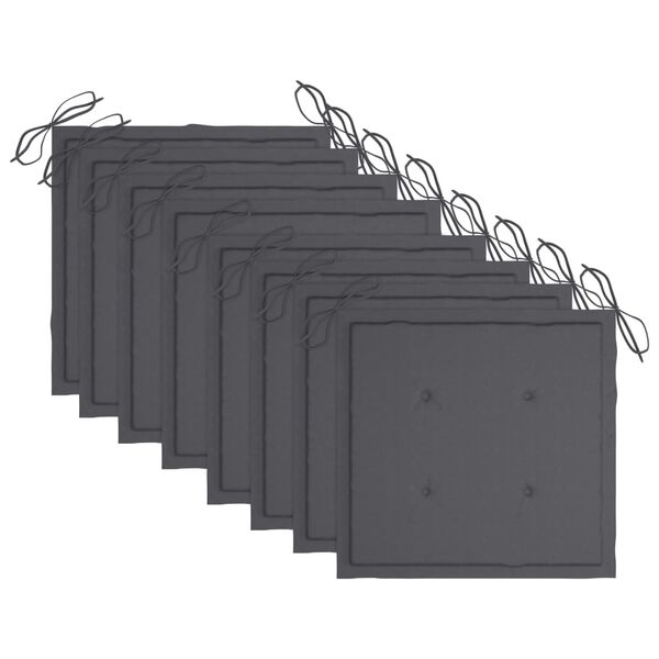 vidaXL Chaises &agrave; manger d'ext&eacute;rieur et coussins lot de 8 Acacia massif