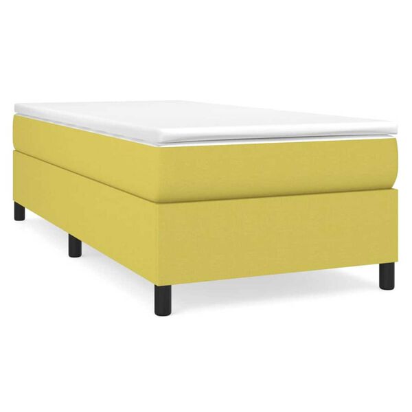 vidaXL Sommier &agrave; lattes de lit avec matelas Vert 100x200 cm Tissu