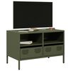 vidaXL Meuble TV vert olive 68x39x43,5 cm acier laminé à froid