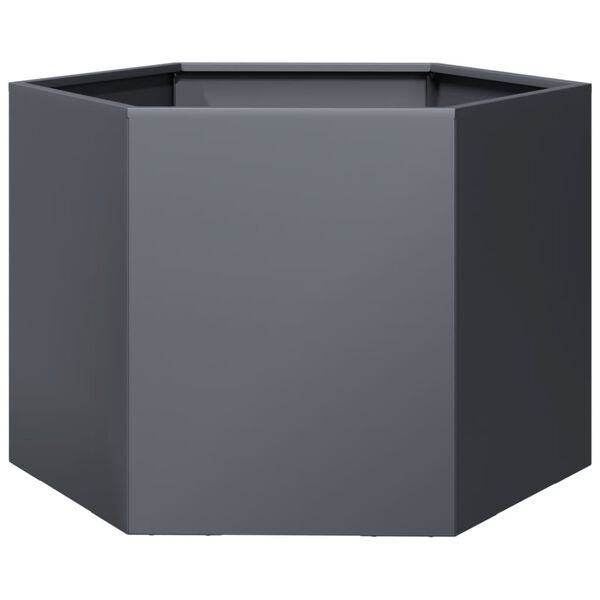 vidaXL Jardini&egrave;re anthracite hexagone 69x60x45 cm acier