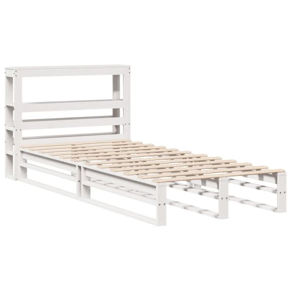 vidaXL Cadre de lit sans matelas blanc 75x190 cm bois de pin massif