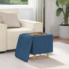 vidaXL Pouf de rangement avec coussin Bleu 40 x 40 x 45 cm tissu