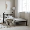 vidaXL Cadre de lit m&eacute;tal sans matelas avec t&ecirc;te de lit noir 107x203cm